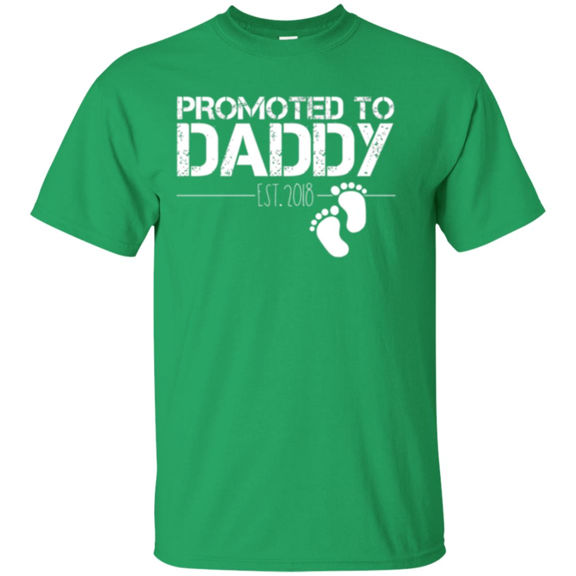Promoted To Daddy Est 2018 New Daddy T-shirt Irish Green