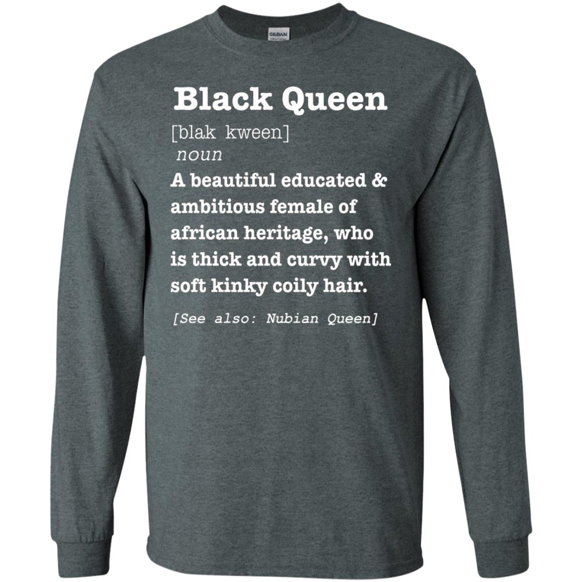 African Pride Melanin Educated T-shirt Black Queen Definition Dark Heather