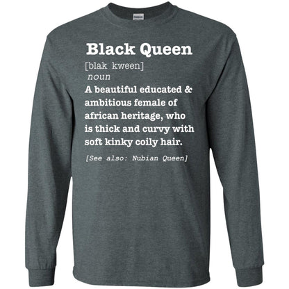 African Pride Melanin Educated T-shirt Black Queen Definition Dark Heather