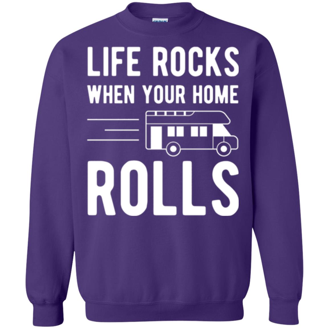 Camper Rv T-shirt Life Rocks When Your Home Roll Purple