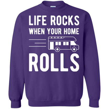Camper Rv T-shirt Life Rocks When Your Home Roll Purple