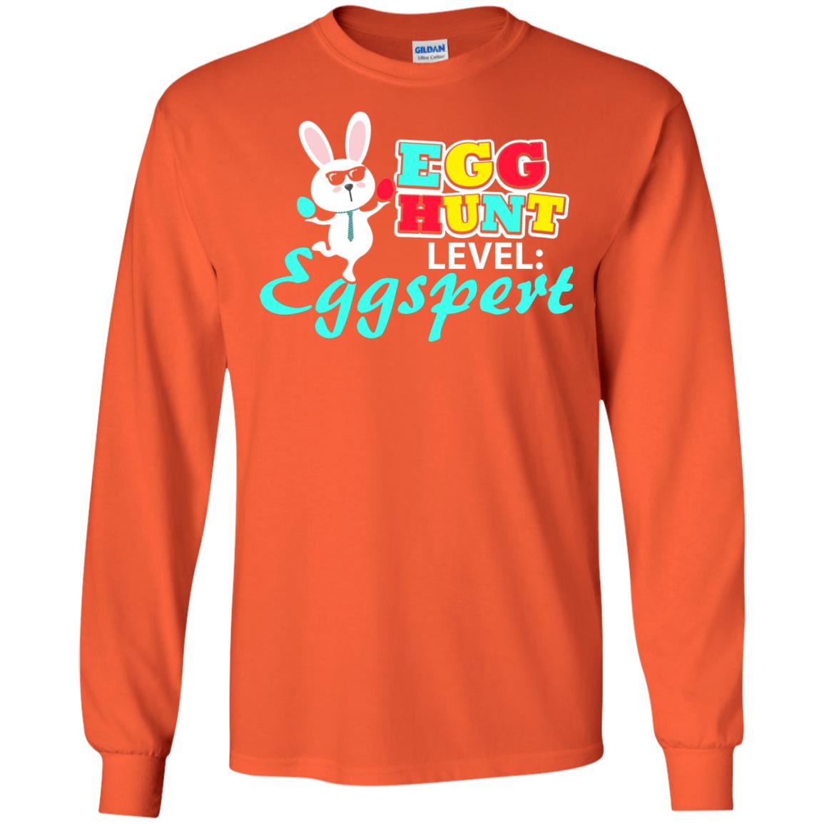 Egg Hunt Level Eggspert Easter Holiday T-shirt Orange