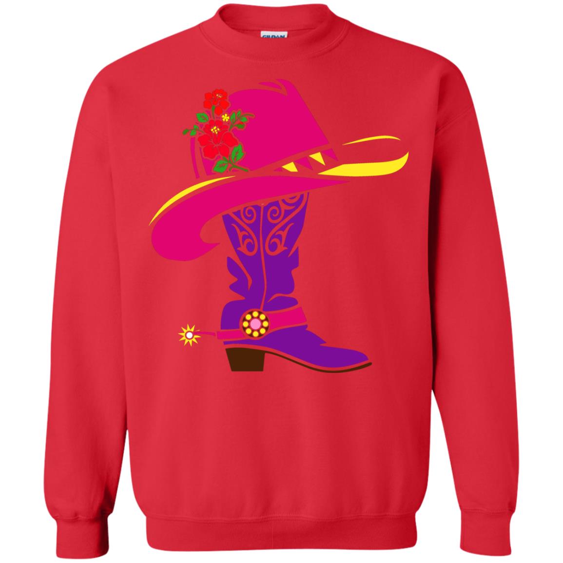 Cowgirl Boots With Hat T-shirt Red