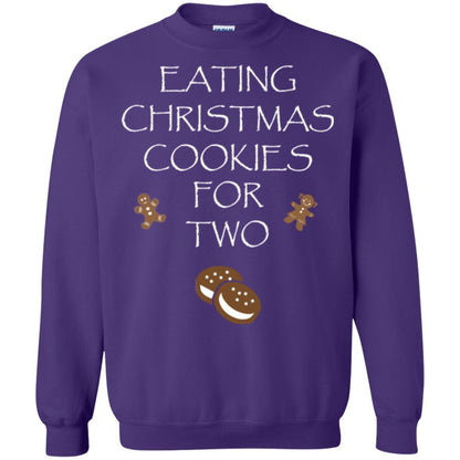 Christmas T-shirt Eating Christmas Cookies For Two Purple