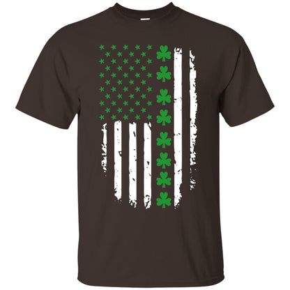 St. Patrick's Day T-shirt Irish American Flag T-shirt Dark Chocolate