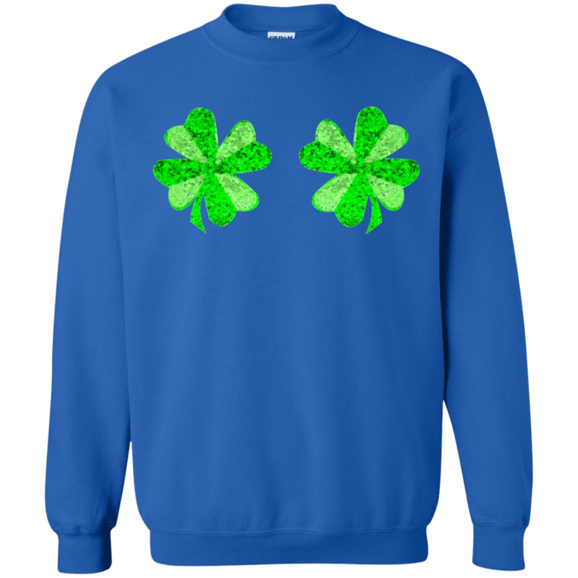 Funny Shamrock Boobs St Patricks Day T-shirt Royal