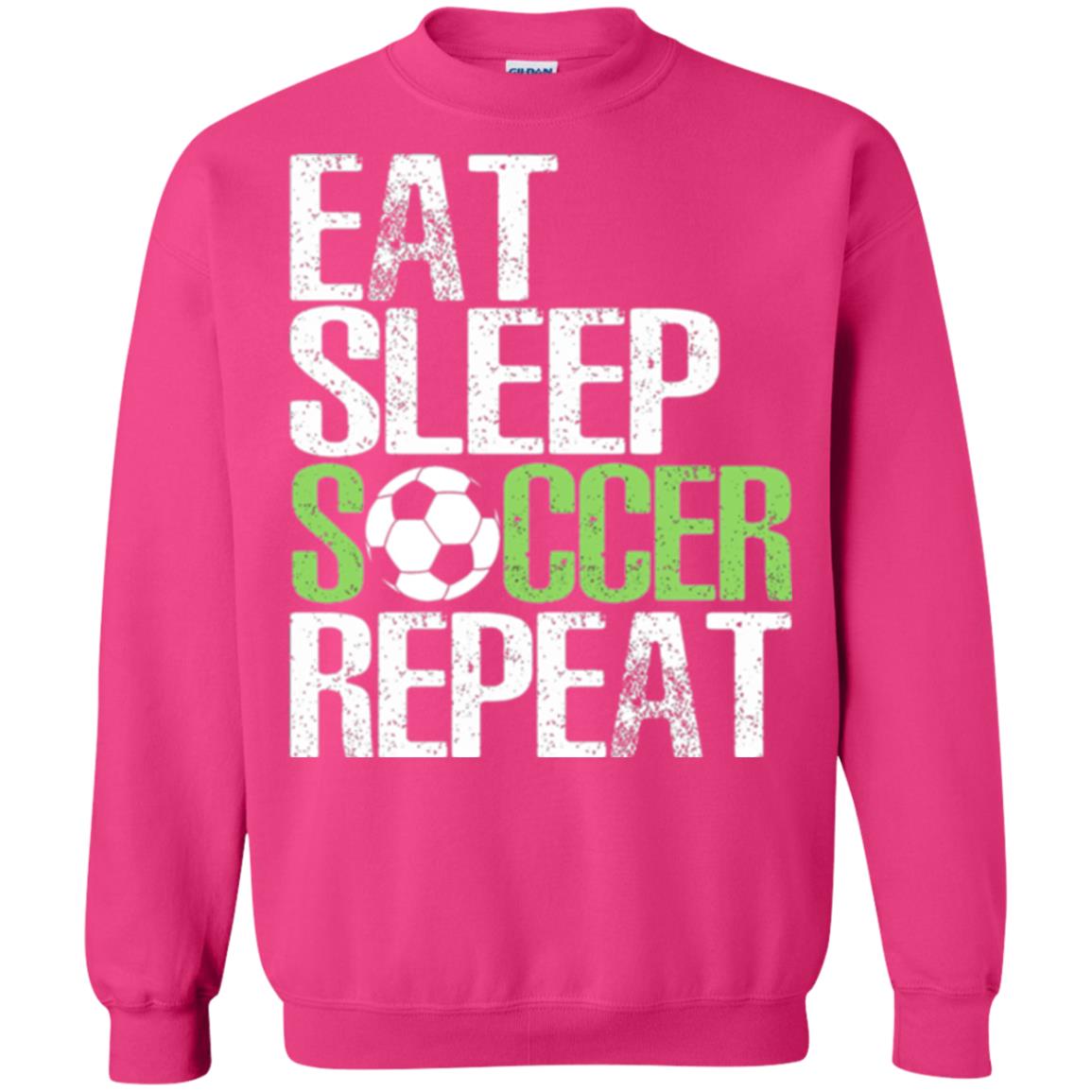 Soccer T-shirt Eat Sleep Soccer Repeat Heliconia