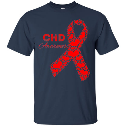 Chd Congenital Heart Defect Awareness T-shirt National Wear Red Navy