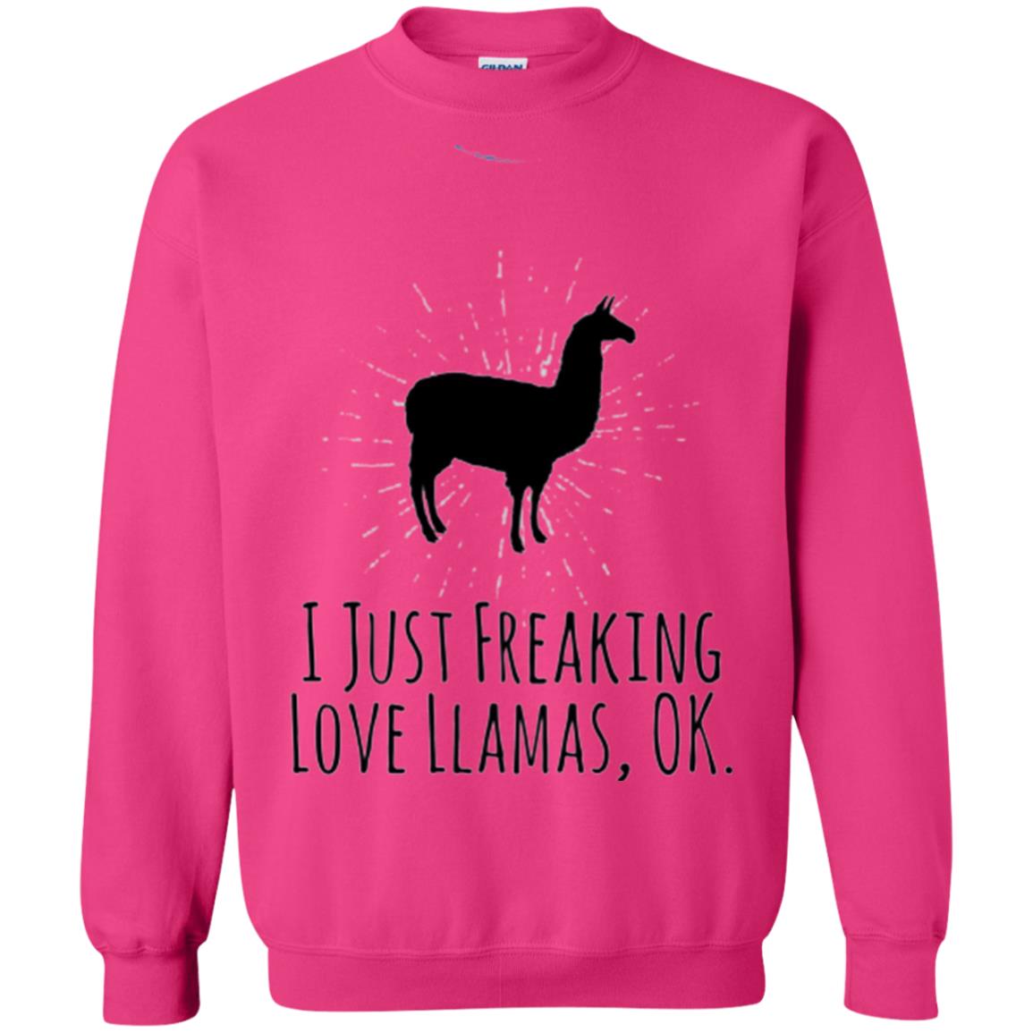 Funny Llama Lovers T-shirt I Just Freaking Love Llamas Ok Heliconia