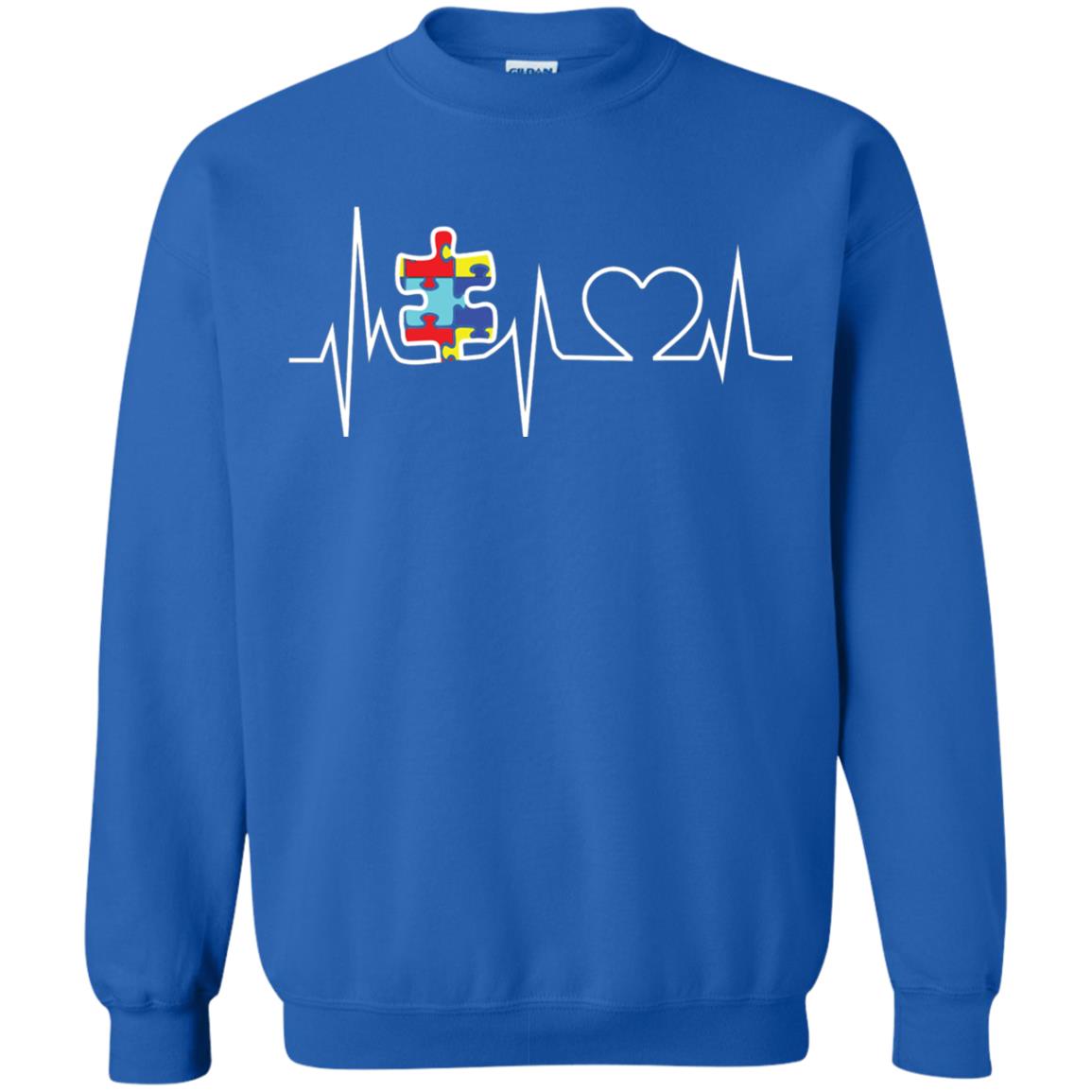 Autism Puzzle Heartbeat Autism Awareness Shirt Royal