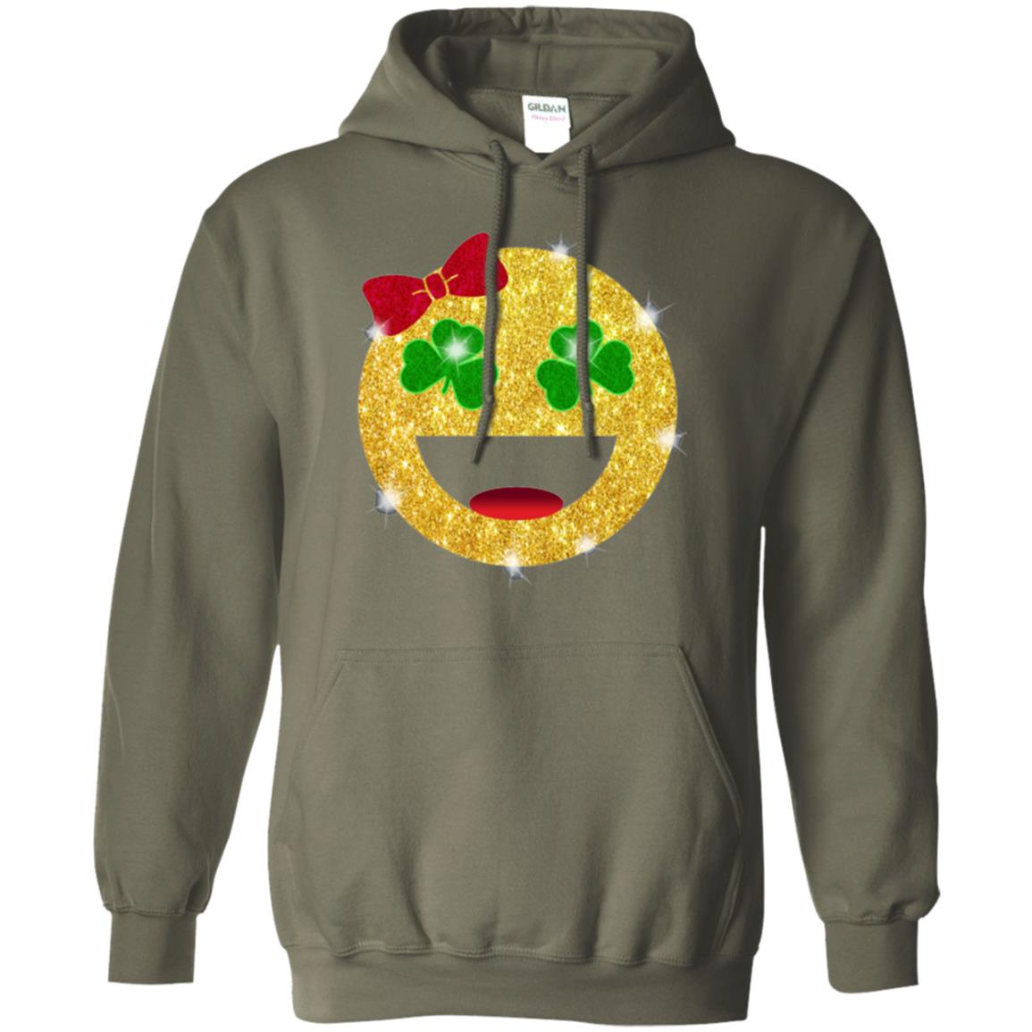 Happy Gold Blink Emoji Saint Patrick's Day T-shirt Military Green