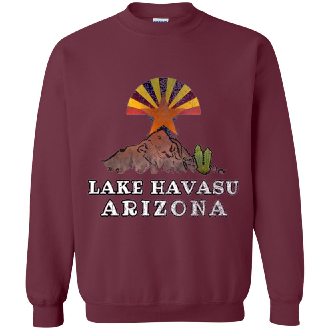 Lake Havasu Arizona T-shirt Flag Inspired Desert Scenery Maroon
