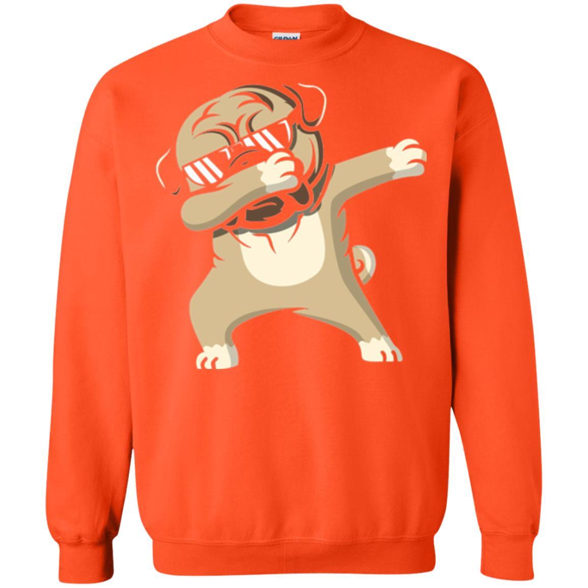 Dog Lover T-shirt Dabbing Pug T-shirt Orange