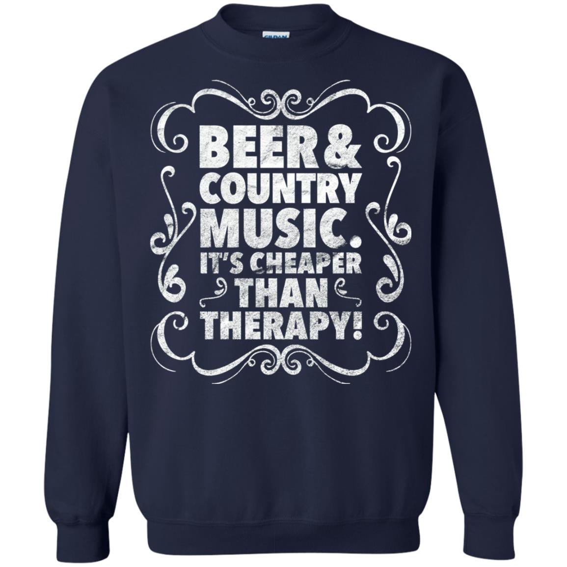 Beer Andcountry Music Its Cheaper Than Therapy Shirt Navy
