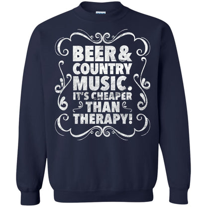 Beer Andcountry Music Its Cheaper Than Therapy Shirt Navy