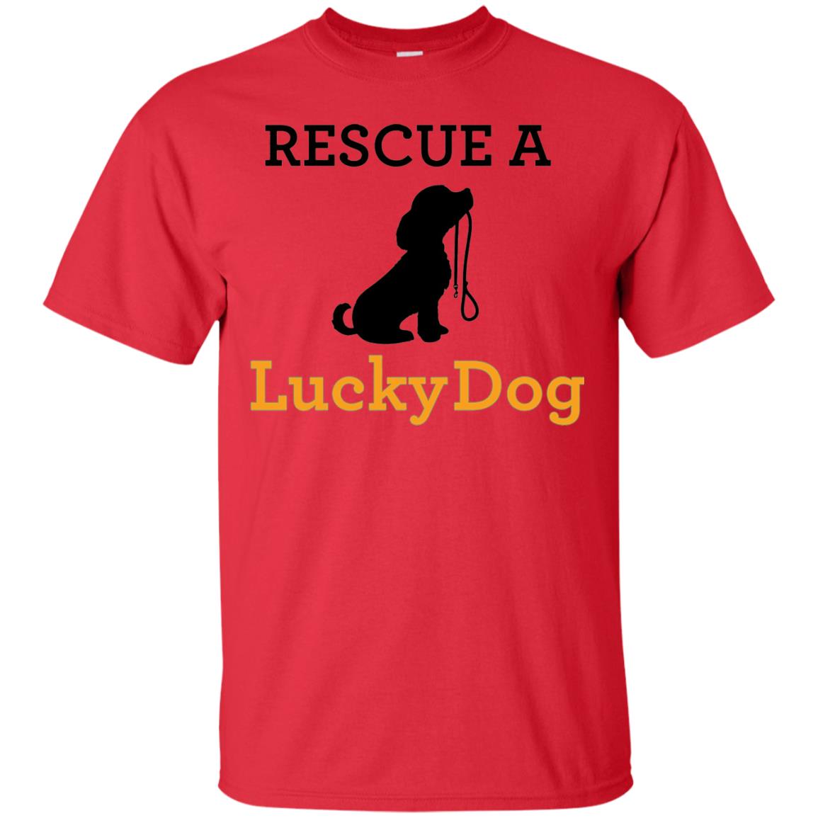 Lucky Dog Rescue A Lucky Dog T-shirt Red
