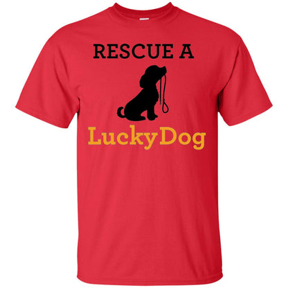 Lucky Dog Rescue A Lucky Dog T-shirt Red