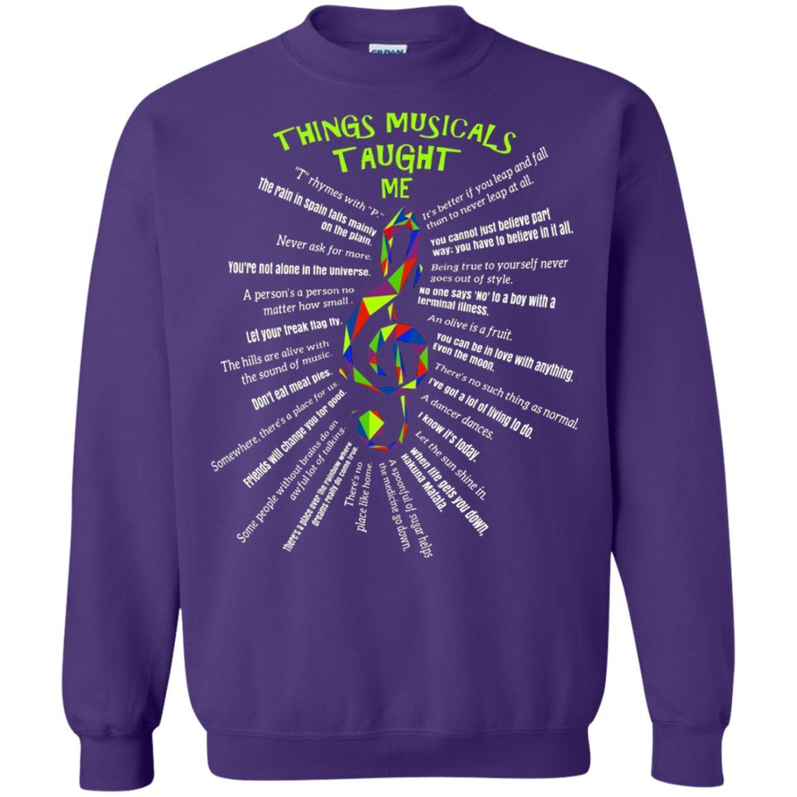 Music Lovers T-Shirt Things Musicals Taught Me Purple