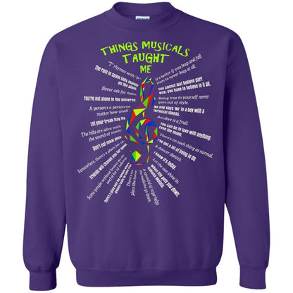 Music Lovers T-Shirt Things Musicals Taught Me Purple