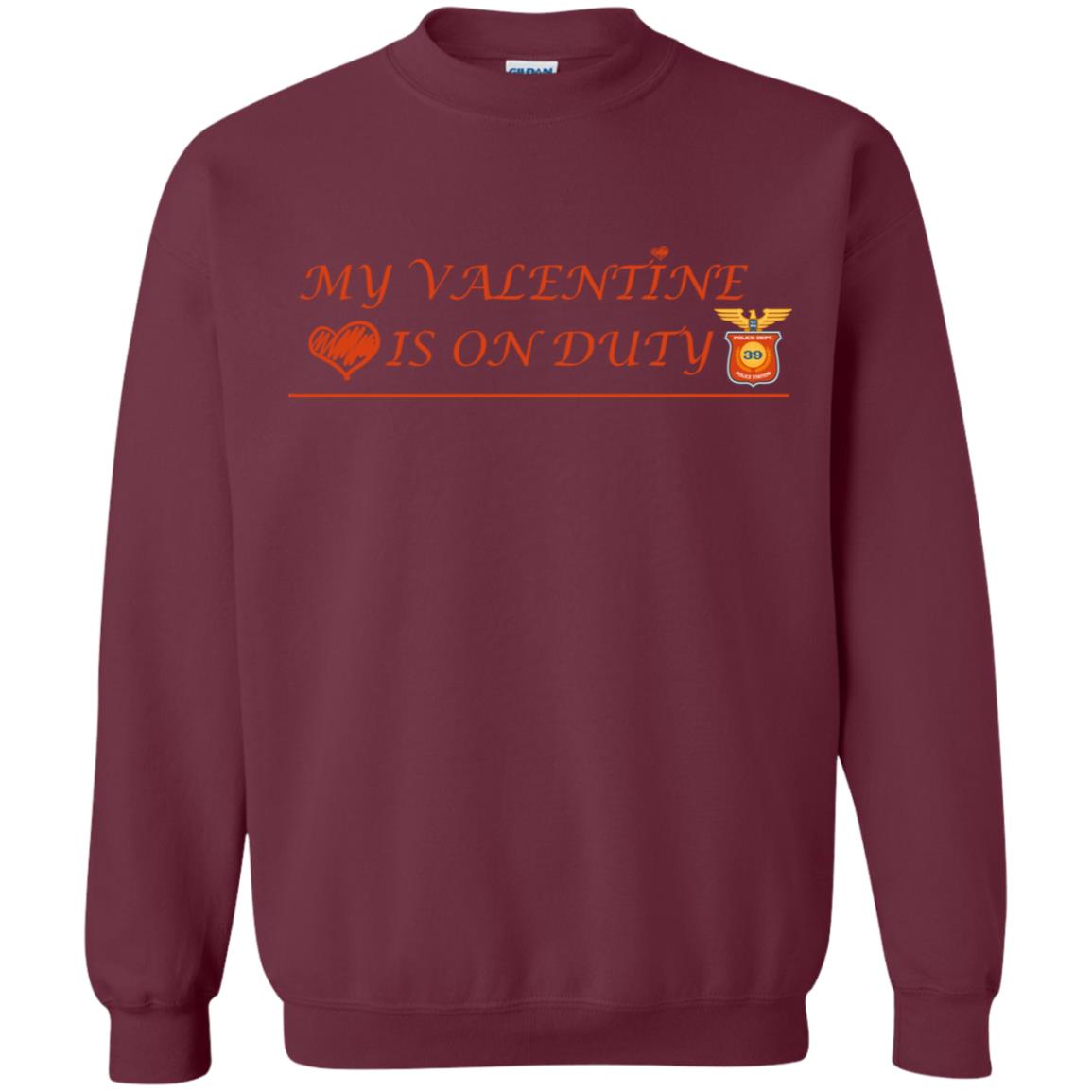 My Valentine Is On Duty Police Station Shirt Maroon