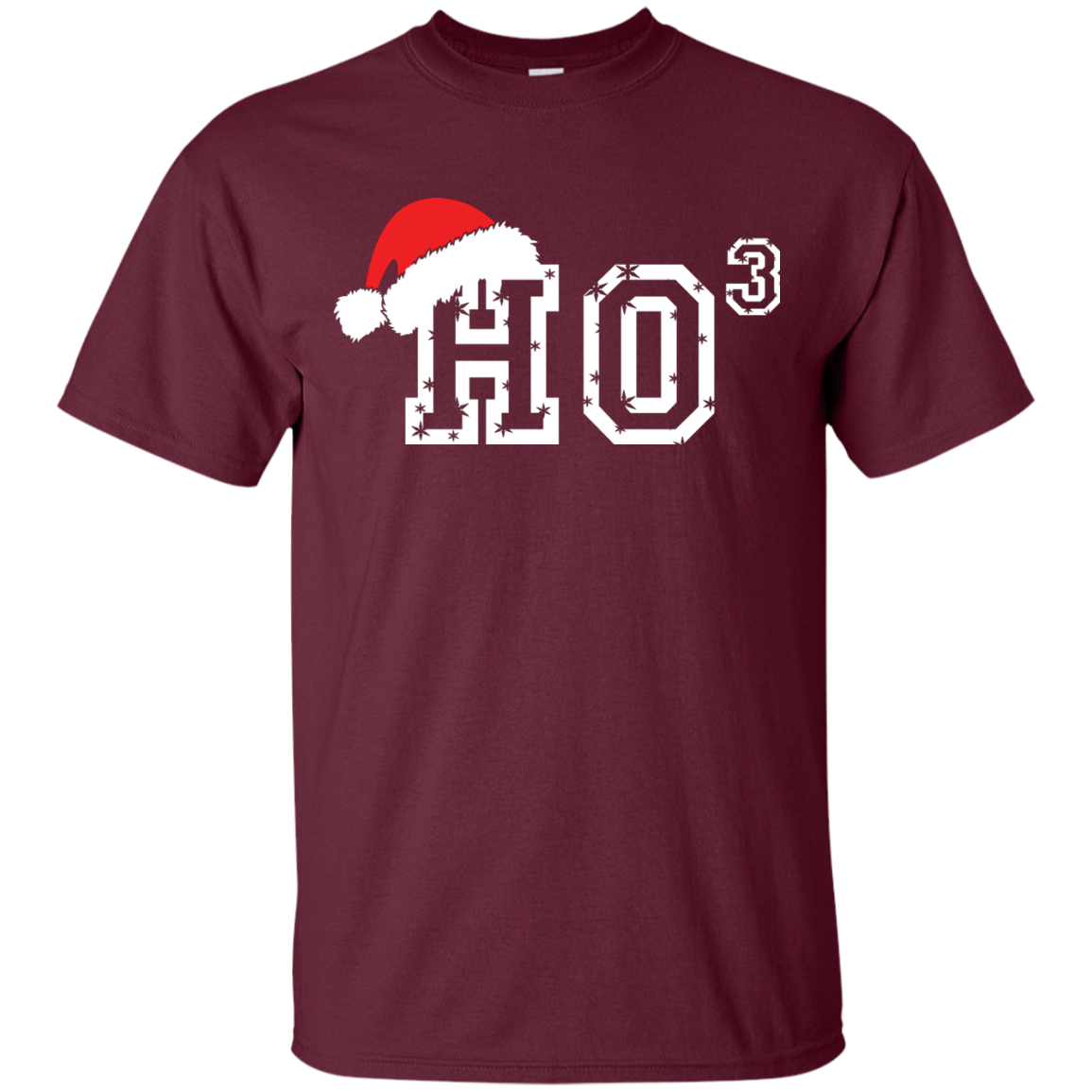 Christmas T-Shirt Ho Ho Ho Maroon
