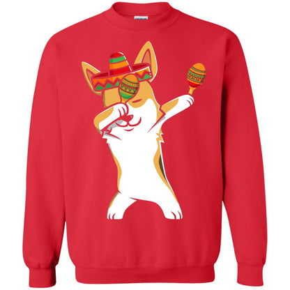 Dabbing Corgi Funny Cinco De Mayo T-shirt Red