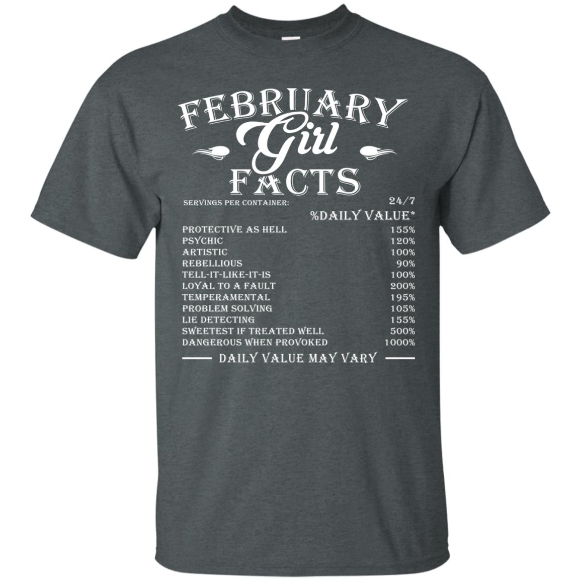 February Girl Facts Facts T-shirt Dark Heather