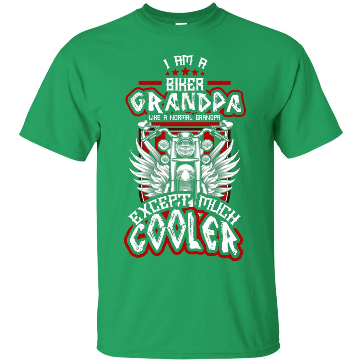 I Am A Biker Grandpa Like A Normal Grandpa Bike T-shirt For Papa Irish Green