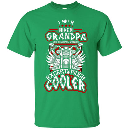 I Am A Biker Grandpa Like A Normal Grandpa Bike T-shirt For Papa Irish Green