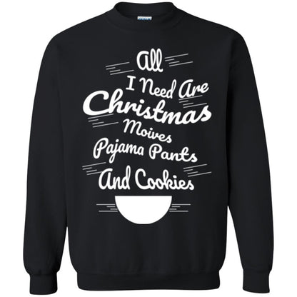 Christmas T-shirt All I Need Are Christmas Movies Pajama Pants Black