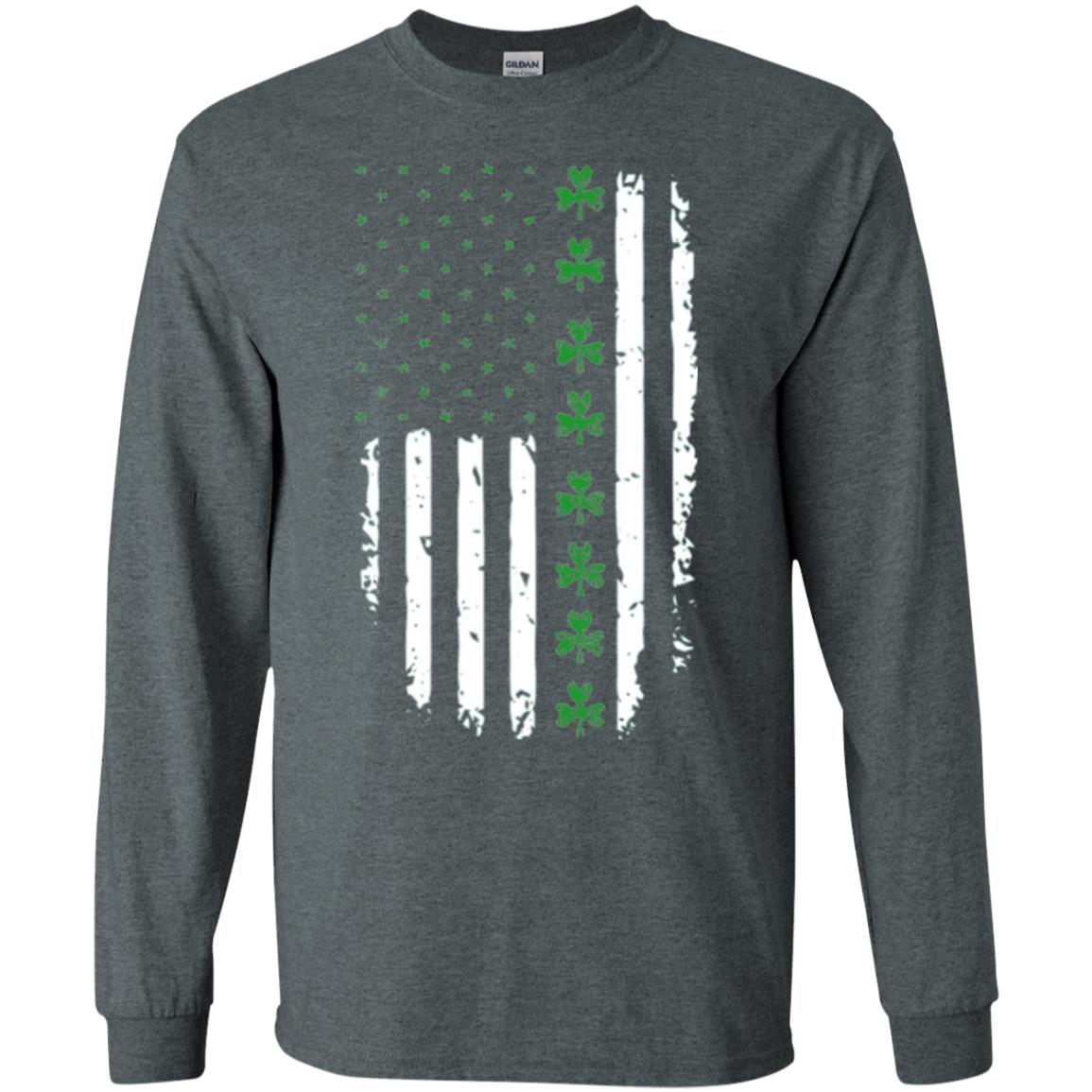 Irish American Flag St. Patrick_s Day T-shirt Dark Heather