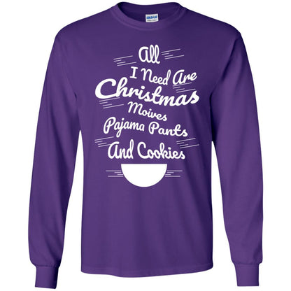 Christmas T-shirt All I Need Are Christmas Movies Pajama Pants Purple