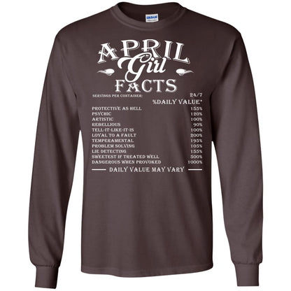 April Girl Facts T-shirt Dark Chocolate