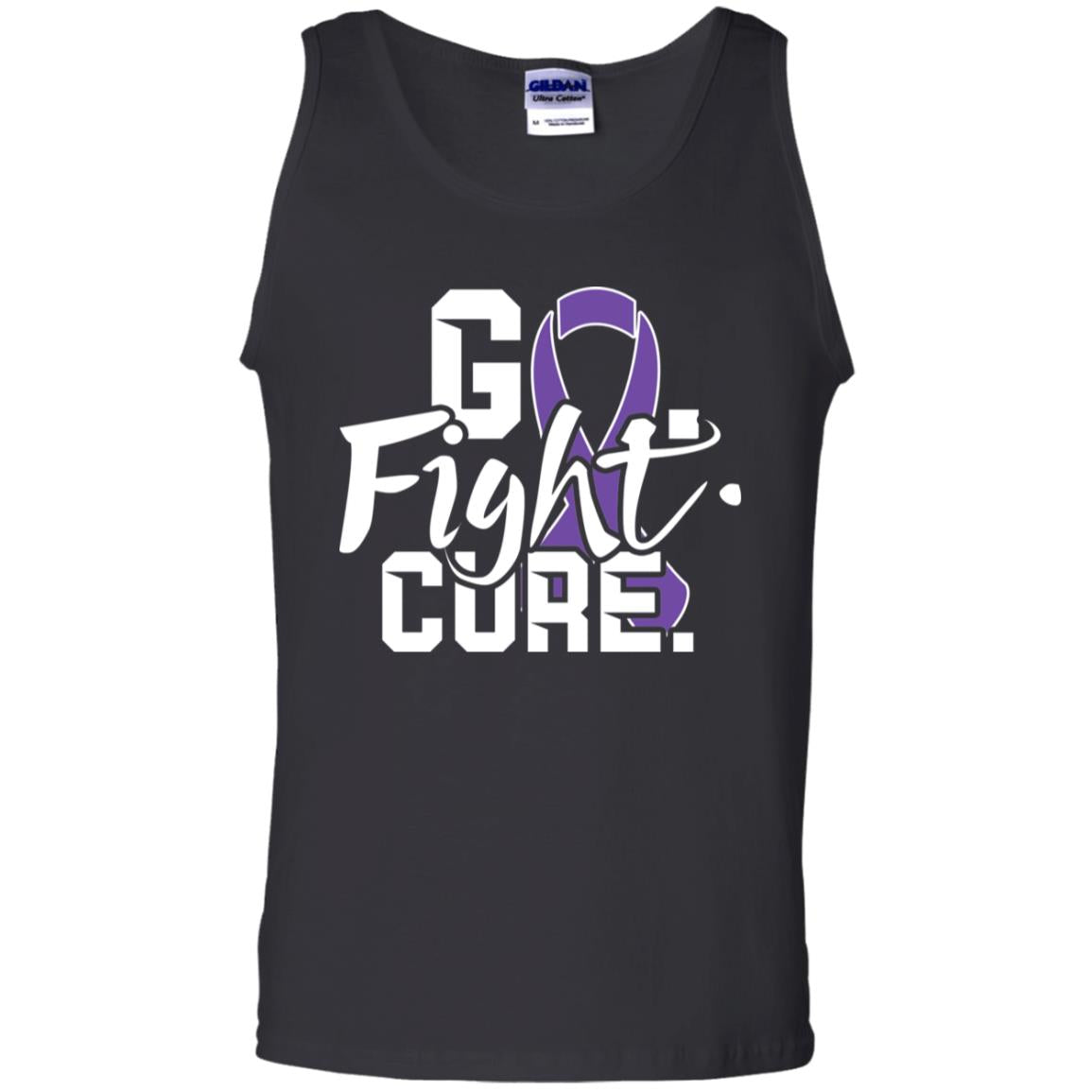Pancreatic Leiomyosarcoma Awareness Go Fight Cure Purple Ribbon Shirt Black