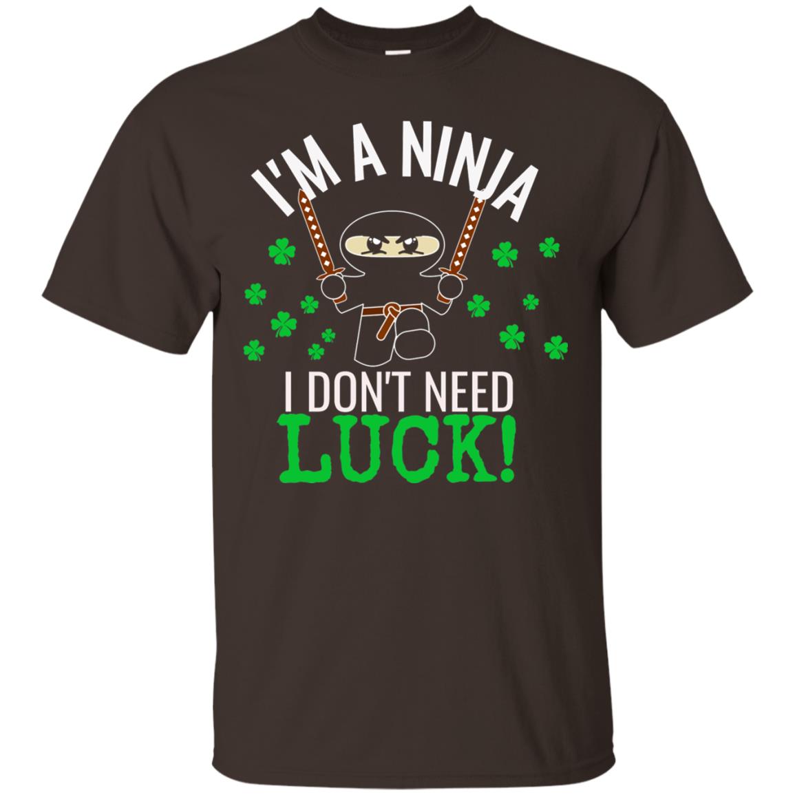 Ninja Luck Green St. Patrick_s Day T-shirt Dark Chocolate