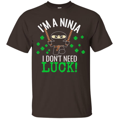 Ninja Luck Green St. Patrick_s Day T-shirt Dark Chocolate