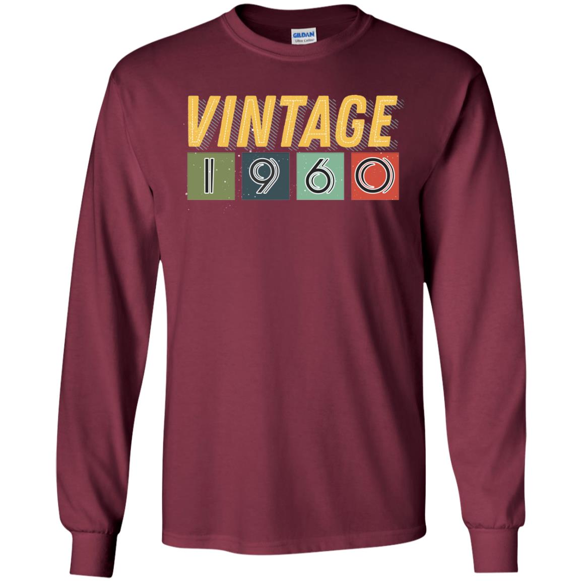 Vintage 1960 58th Birthday Gift Shirt For Mens Or Womens Maroon