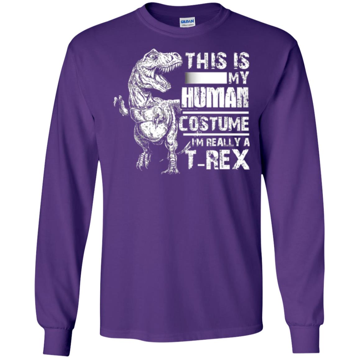 Dinosaus T-shirt This Is My Human Costume Shirt Human Purple