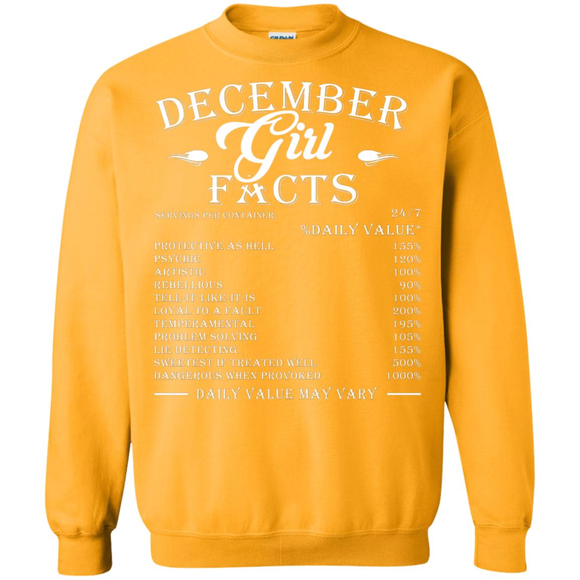 December Girl Facts T-shirt Gold
