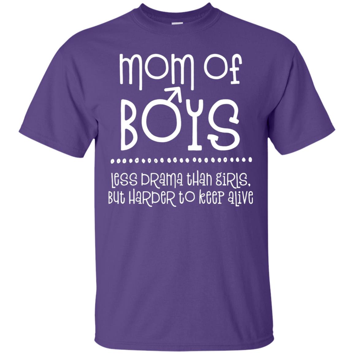 Mom Of Boys Shirt Less Drama Than Girls Purple