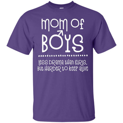 Mom Of Boys Shirt Less Drama Than Girls Purple