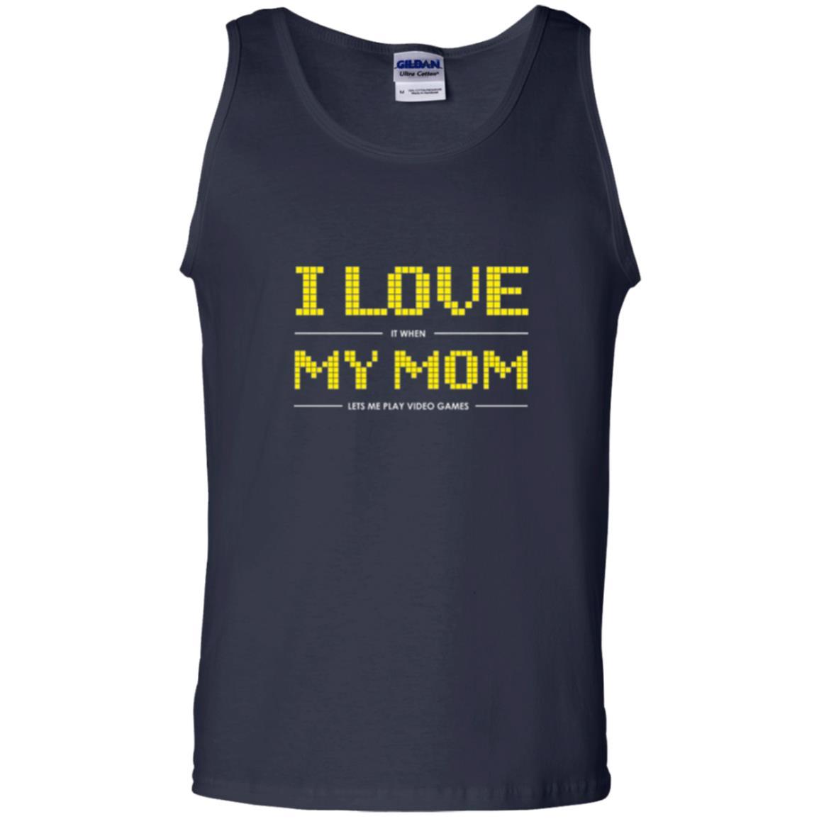 Family T-shirt I Love My Mom Let's Me Play Video Games Navy