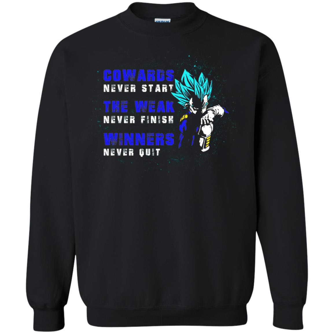 Cowards Never Start The Weak Never Finish Comic T-shirt Black