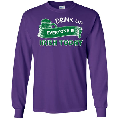 St. Patrick's Day T-shirt Drink Up Everyone Is Irish Today Purple