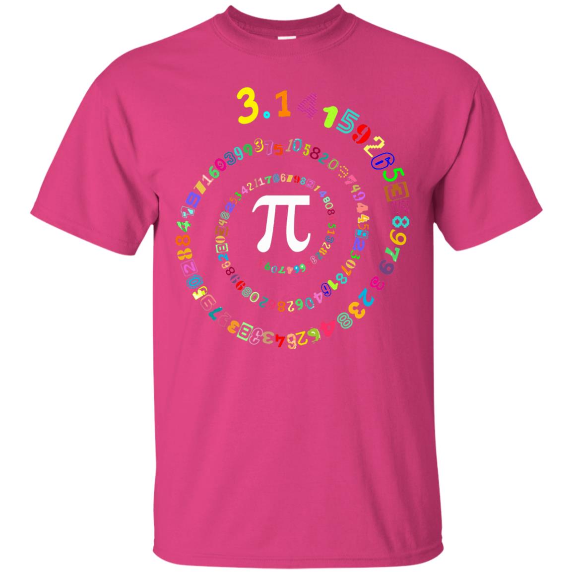 Pi Spiral Novelty Pi Day T-shirt Heliconia