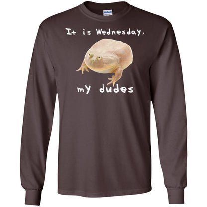 Funny Frog T-shirt It Is Wednesday My Dudes Dark Chocolate