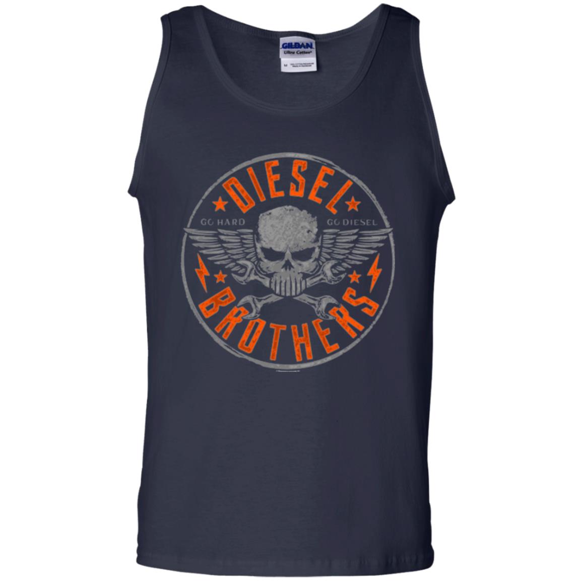 Skull Cross Wrench T-shirt Diesel Brothers Go Hard Go Diesel Navy
