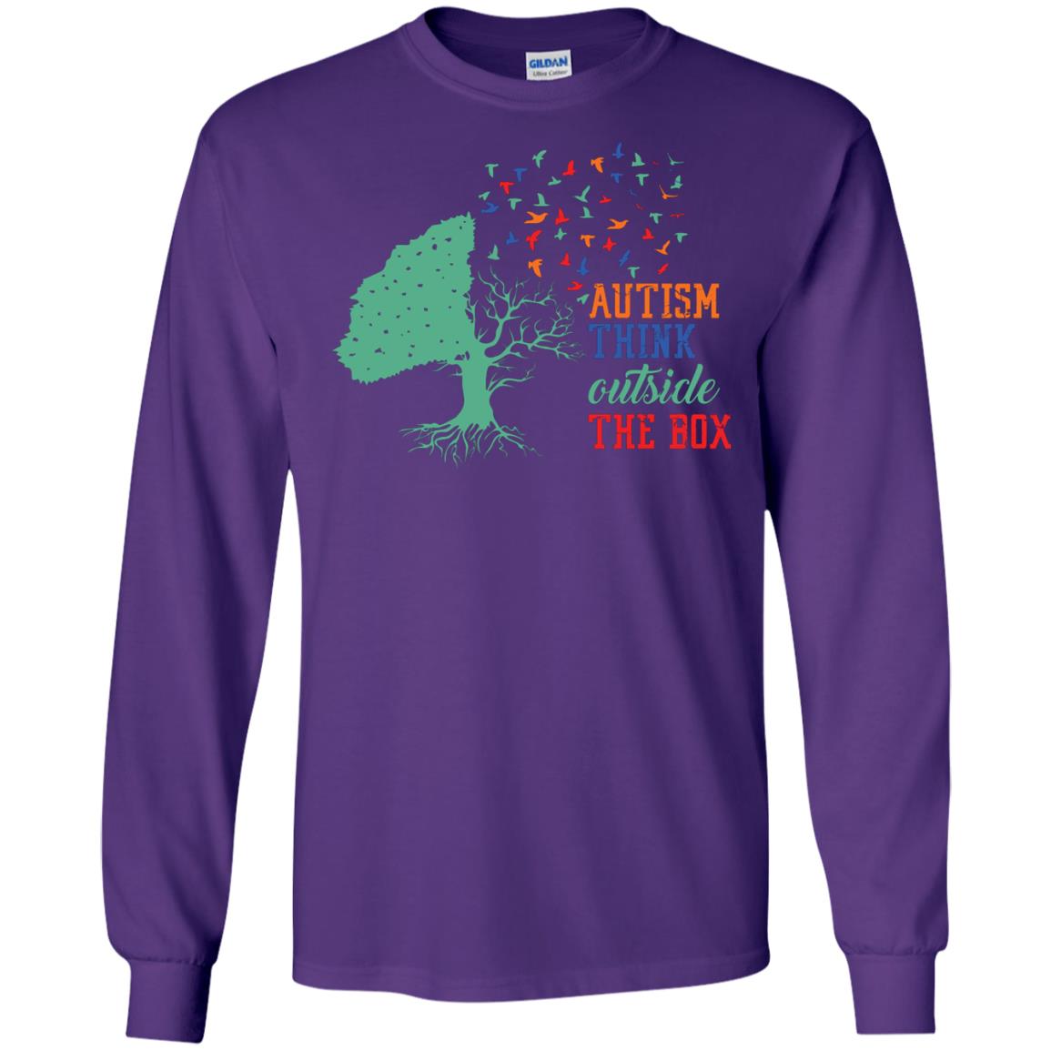 Autism Think Outside The Box Autism Awearness T-shirt Purple