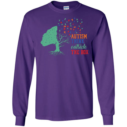 Autism Think Outside The Box Autism Awearness T-shirt Purple