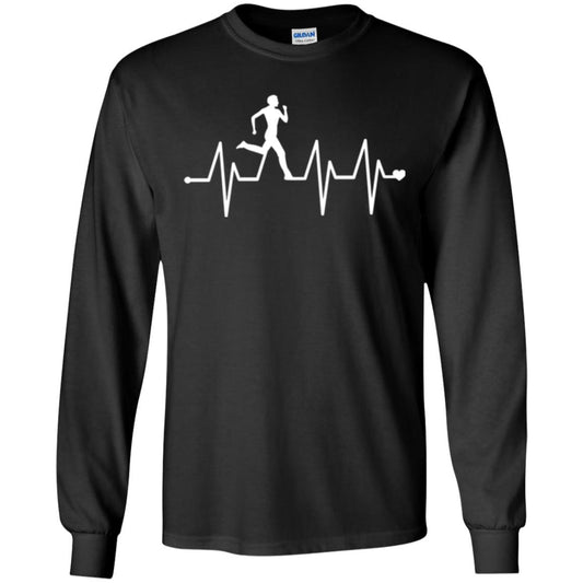 Running T-shirt Athletics Heartbeat Pulse Black
